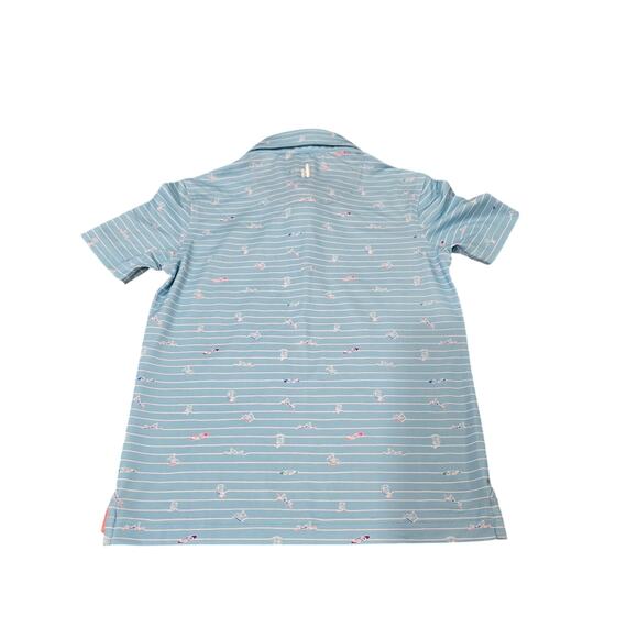 Boy's Johnnie-O Blue Striped Golf Short Sleeve Polo | Size 6 - Picture 2 of 6